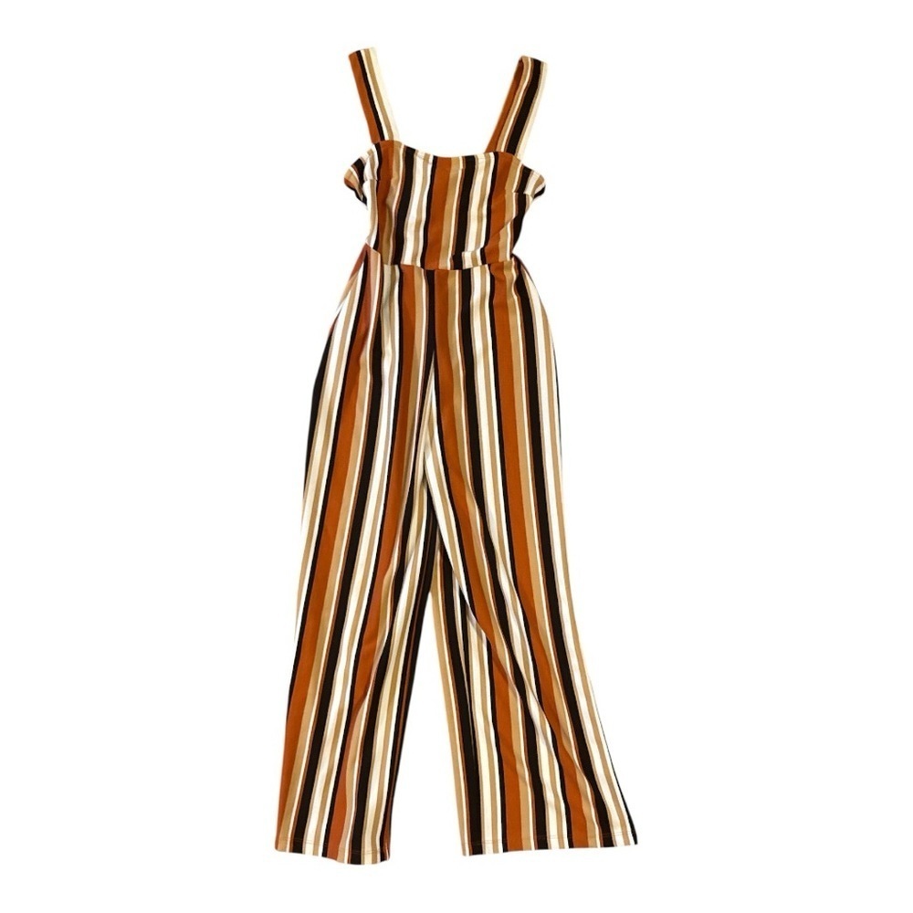 URBAN OUTFITTERS Striped Brown and orange Jumpsuit